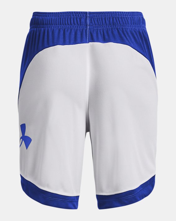 Girls' UA Baseline Shorts, Blue, pdpMainDesktop image number 1